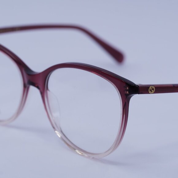 Gucci GG0550O 007 Eyeglasses Burgundy Gradient 53mm Cat Eye Frame - Picture 6 of 12